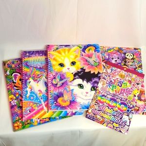 Lisa Frank LOT Sunflower Kittens Glitter Notebook Stickers Coloring Book Unicorn